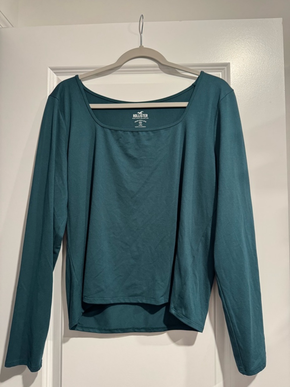 Teal Long-Sleeve Scoop Neck Top - Hollister